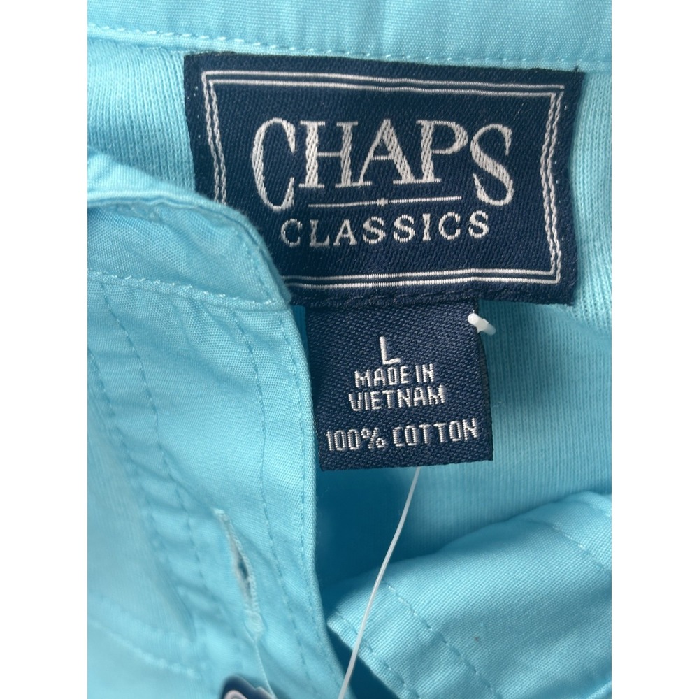 Chaps Classics Polo Shirt Womens Large Blue Gulf Button Pockets Spring Casual - Picture 2 of 13